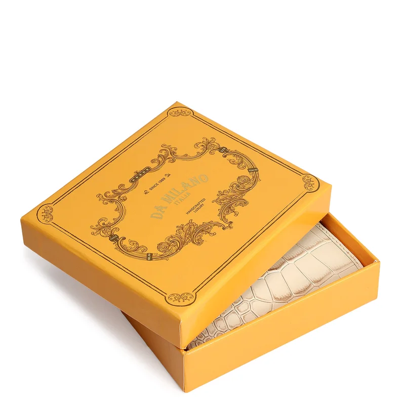 Da Milano Marshmallow Croco Leather Ladies Wallet - Marshmallow for Women | Best Price UAE